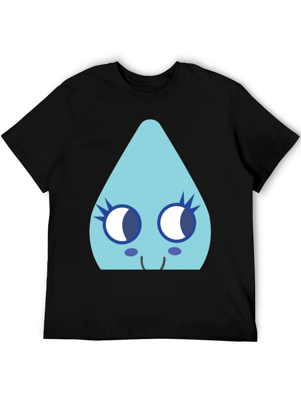 Cute Teardrop Character Black T-Shirt