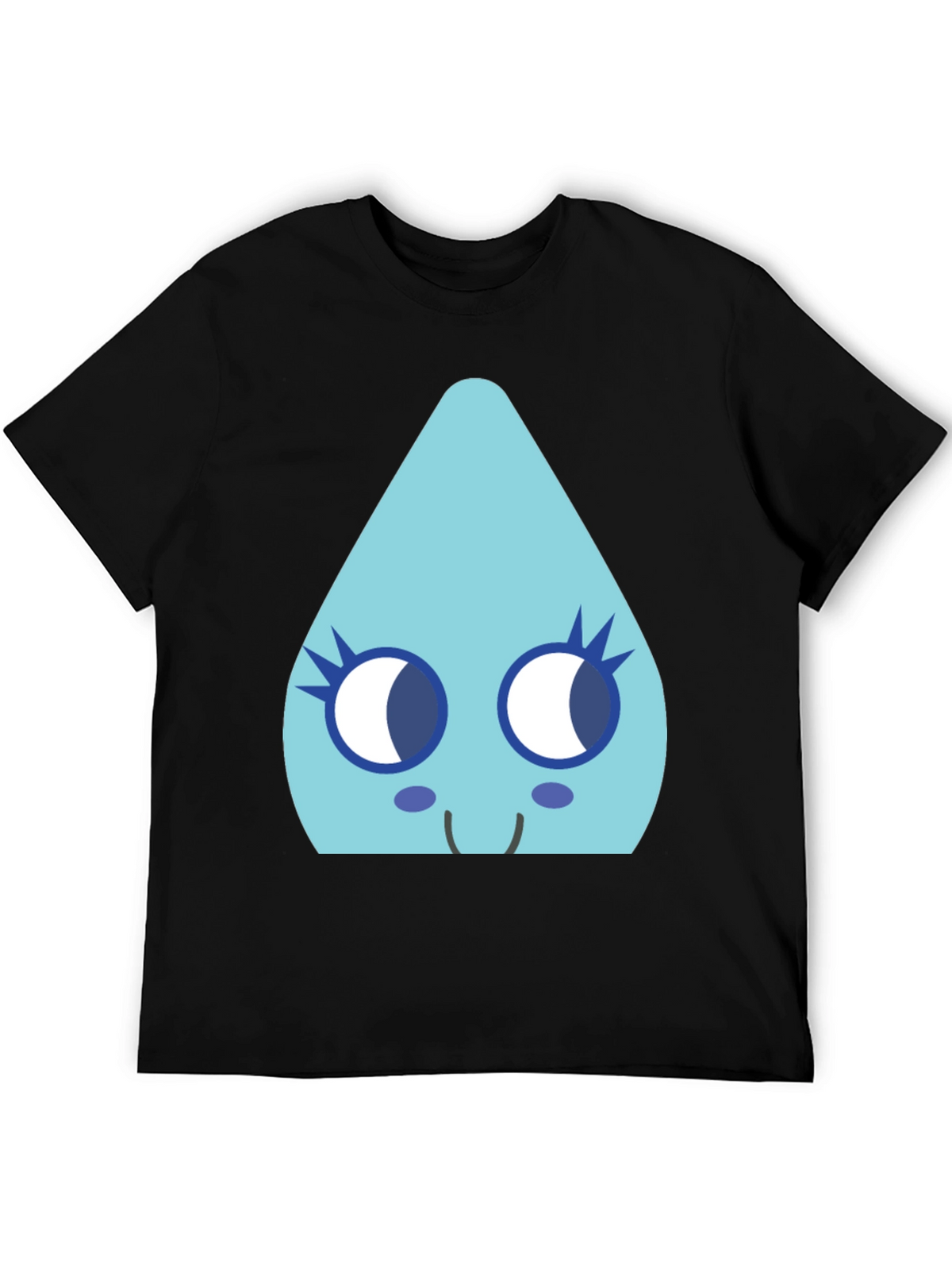 Cute Teardrop Character Black T-Shirt