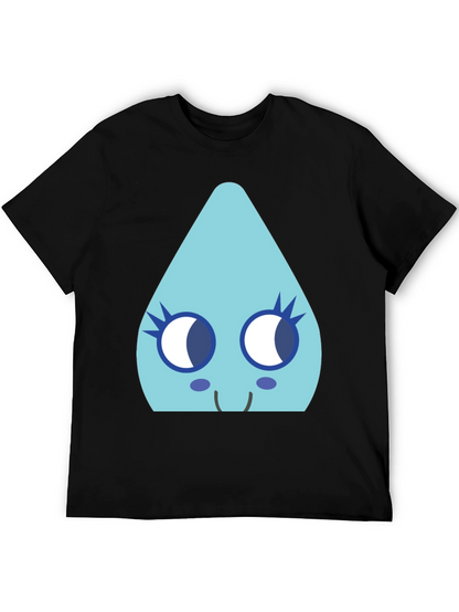 Cute Teardrop Character Black T-Shirt