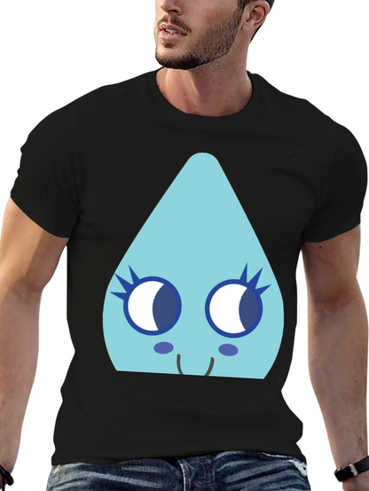 Cute Teardrop Character Black T-Shirt