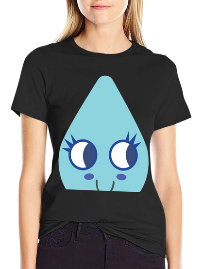 Cute Teardrop Character Black T-Shirt
