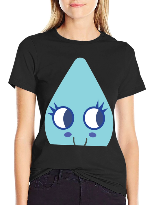 Cute Teardrop Character Black T-Shirt
