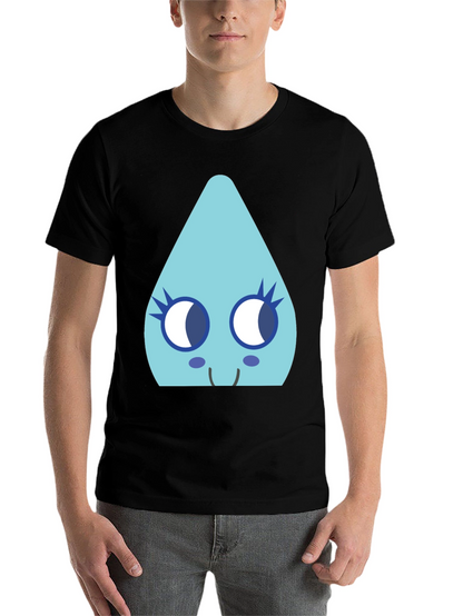 Cute Teardrop Character Black T-Shirt
