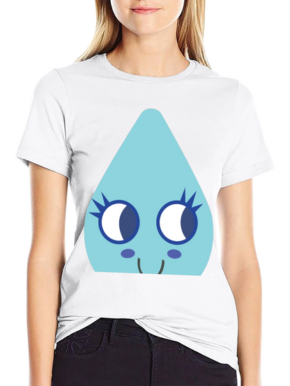 Cute Teardrop Character Black T-Shirt