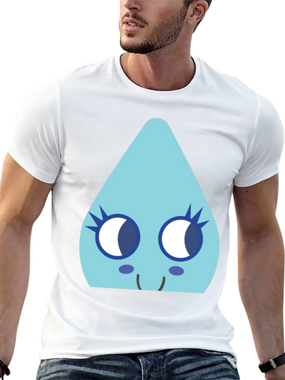 Cute Teardrop Character Black T-Shirt