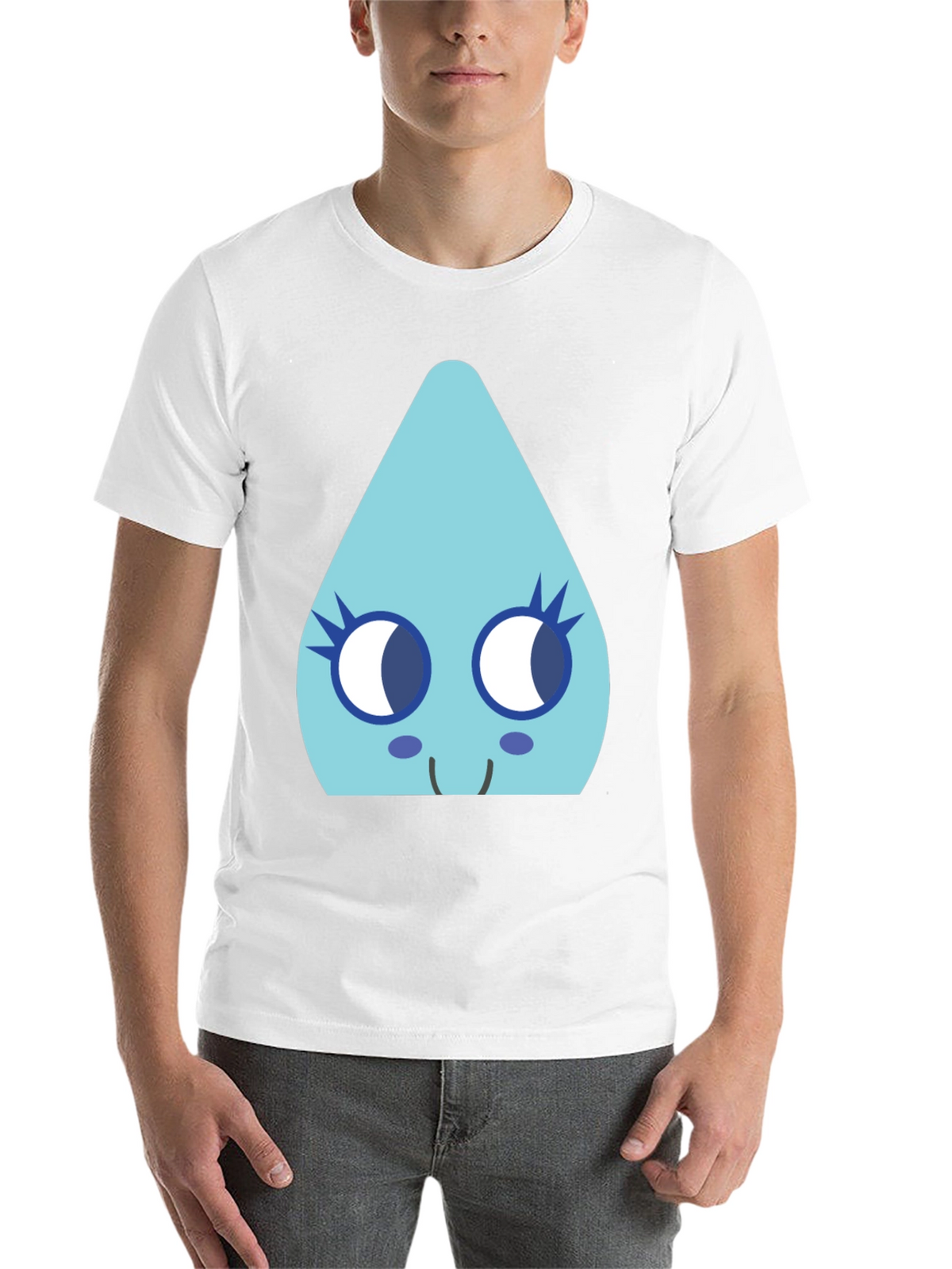 Cute Teardrop Character Black T-Shirt