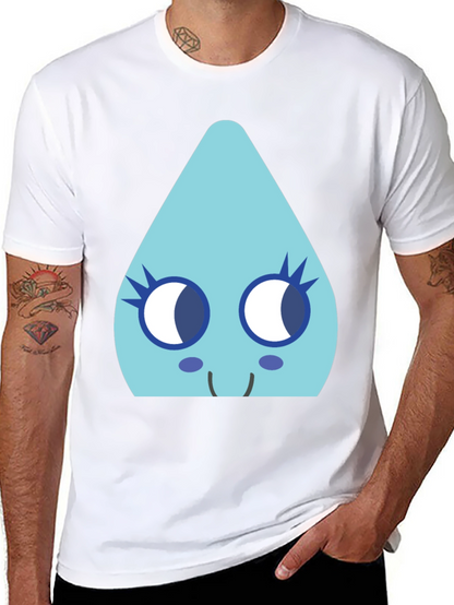 Cute Teardrop Character Black T-Shirt