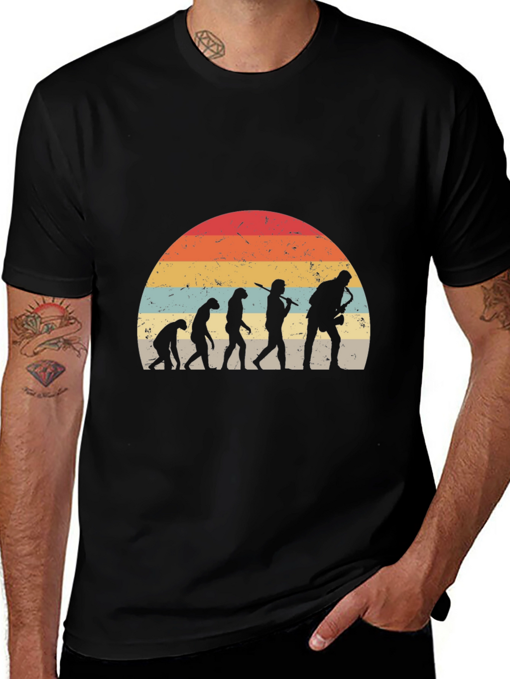 Evolution Saxophone Retro T-Shirt
