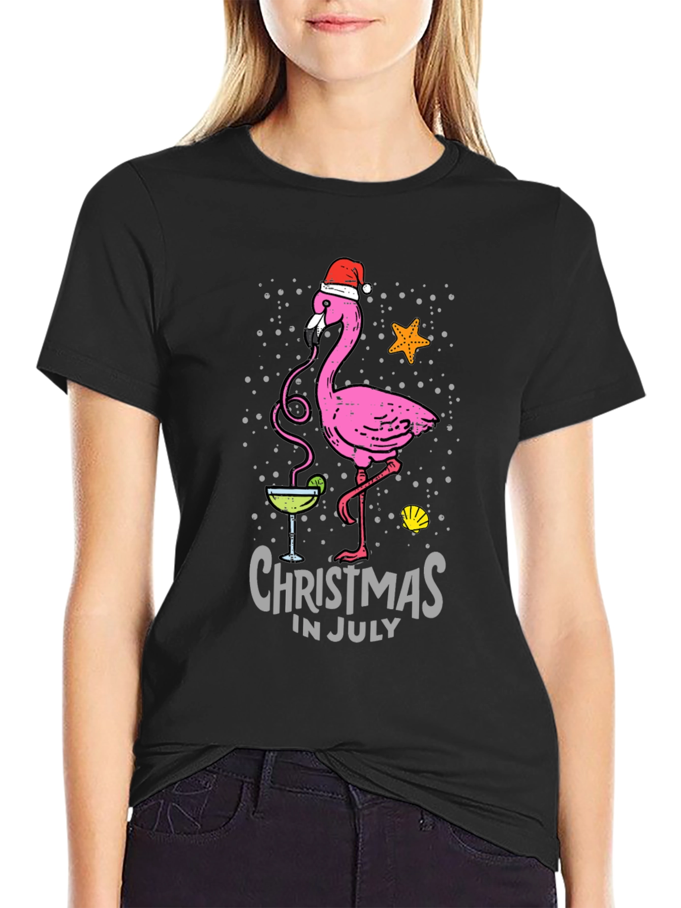 Christmas in July Flamingo T-Shirt