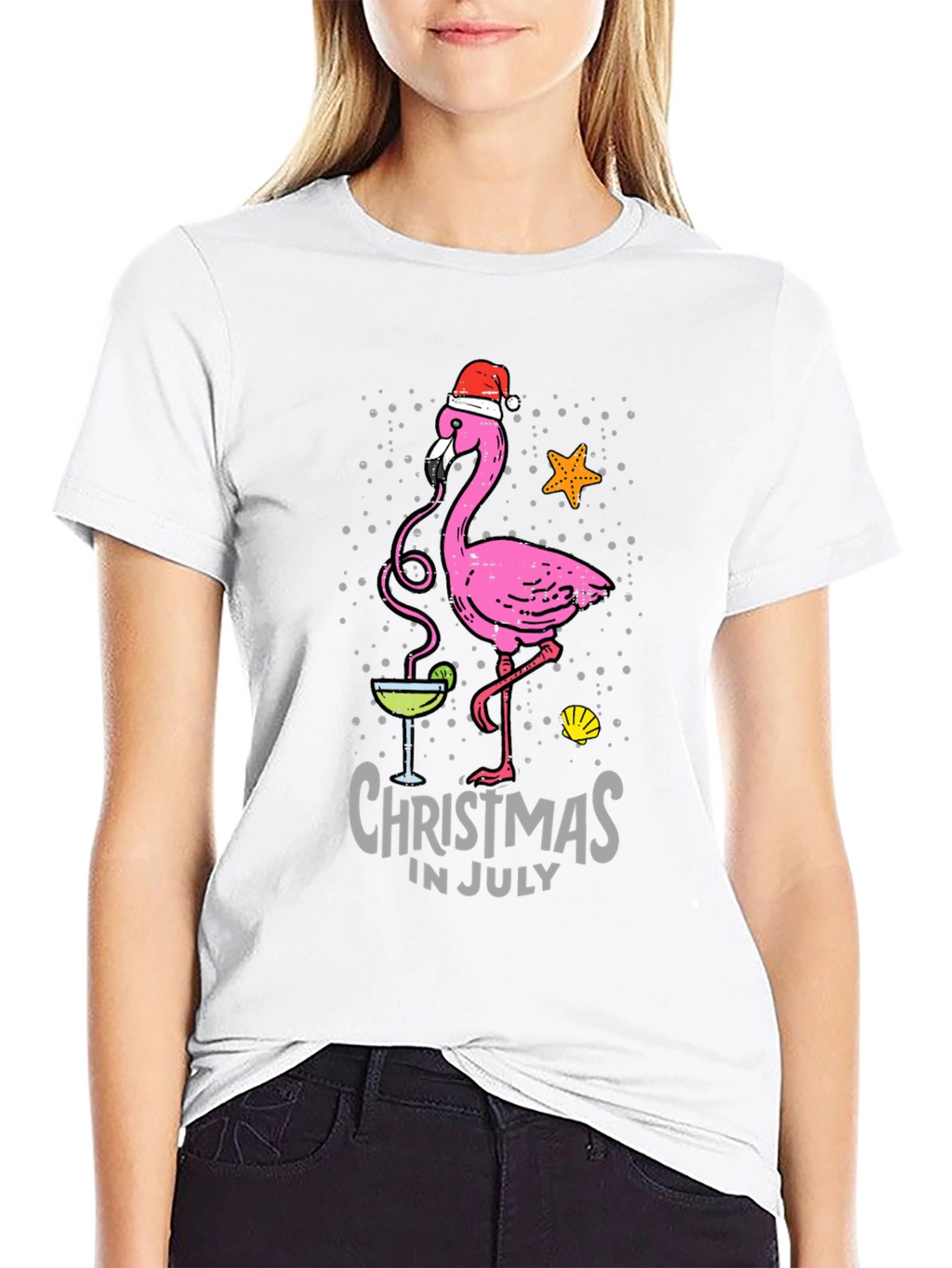 Christmas in July Flamingo T-Shirt