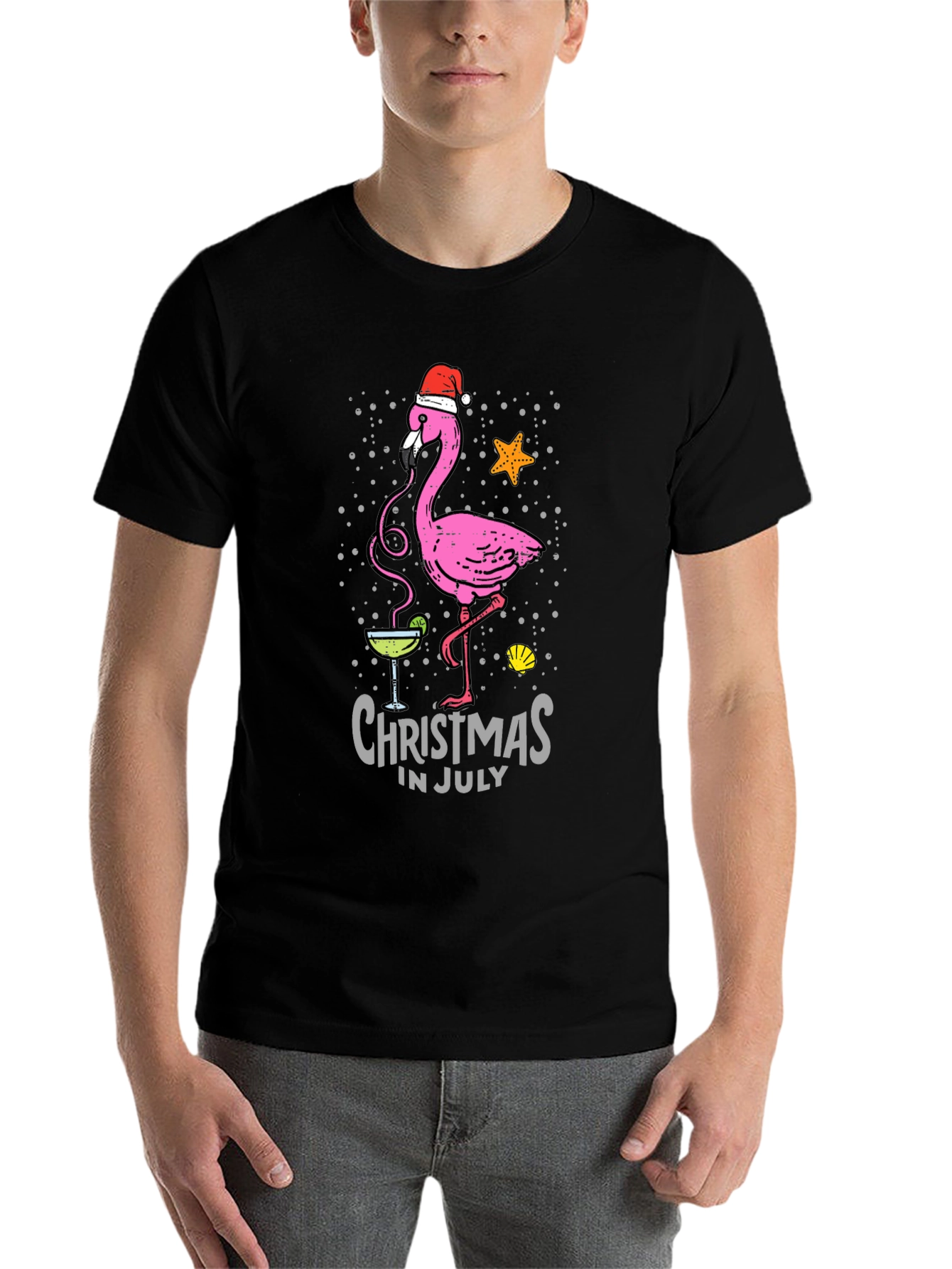Christmas in July Flamingo T-Shirt