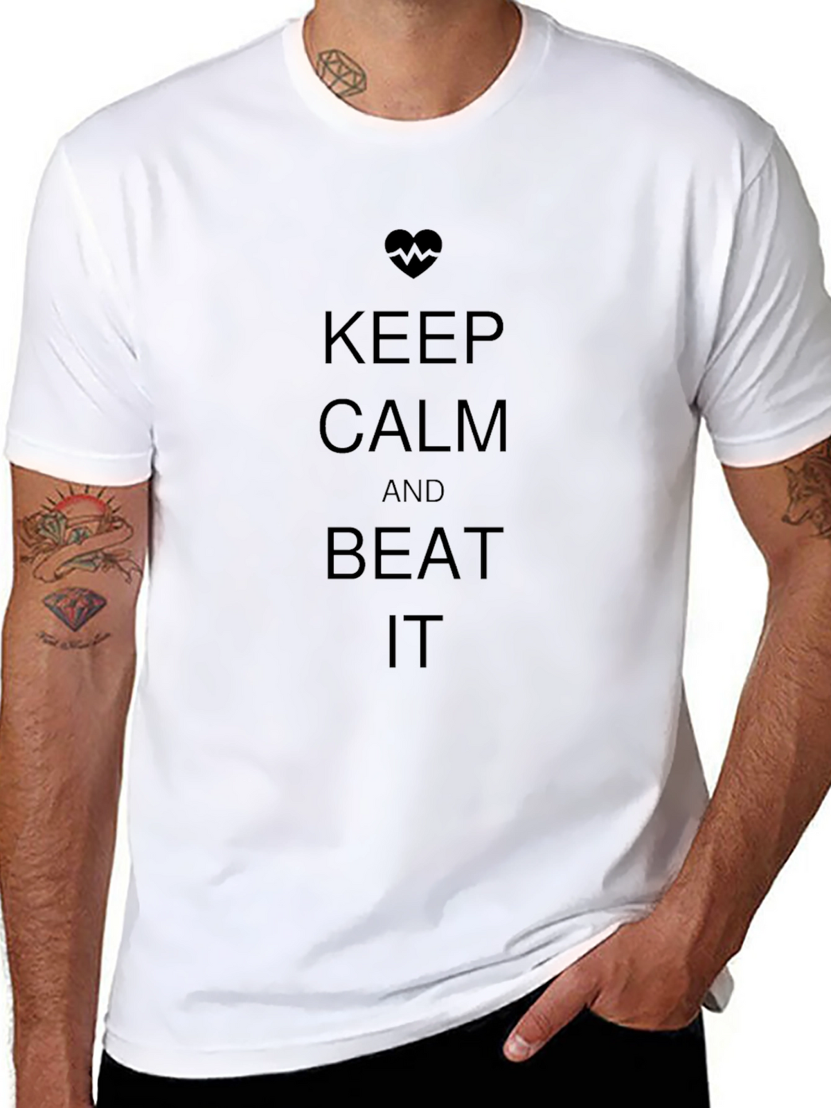 Keep Calm and Beat It Black T-Shirt