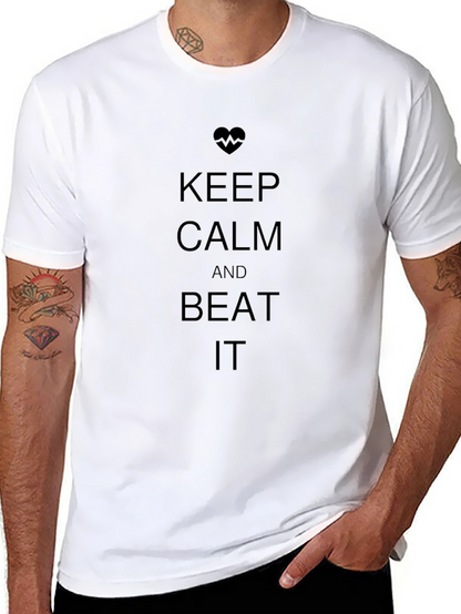 Keep Calm and Beat It Black T-Shirt