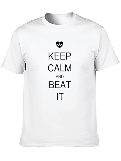 Keep Calm and Beat It Black T-Shirt