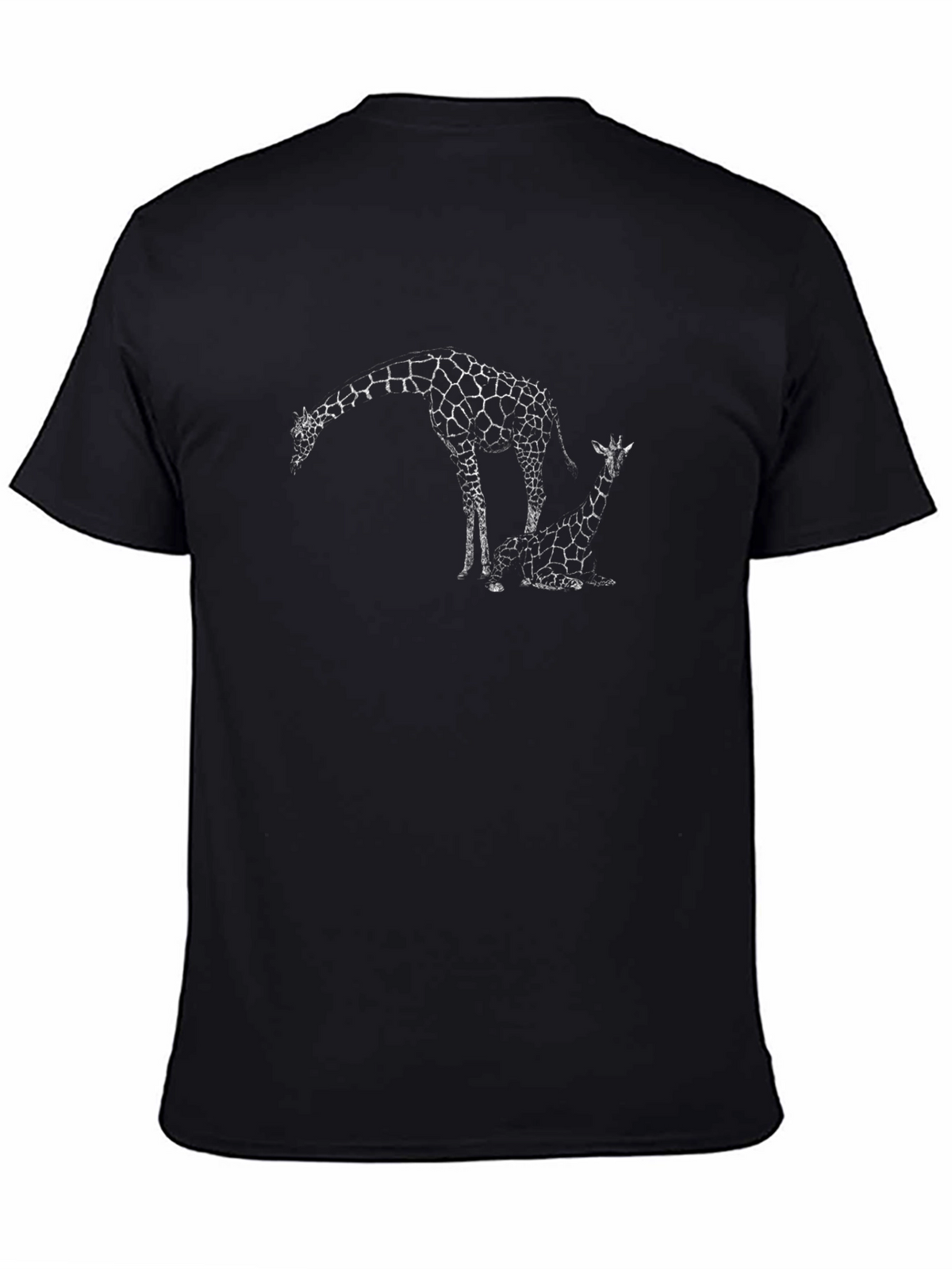 Giraffe Print Black T-Shirt