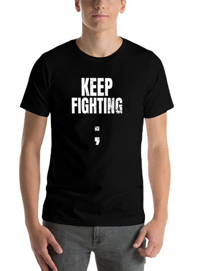 Keep Fighting Semicolon Graphic T-Shirt