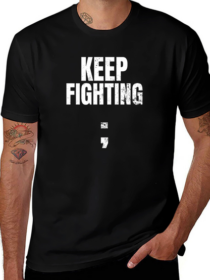 Keep Fighting Semicolon Graphic T-Shirt