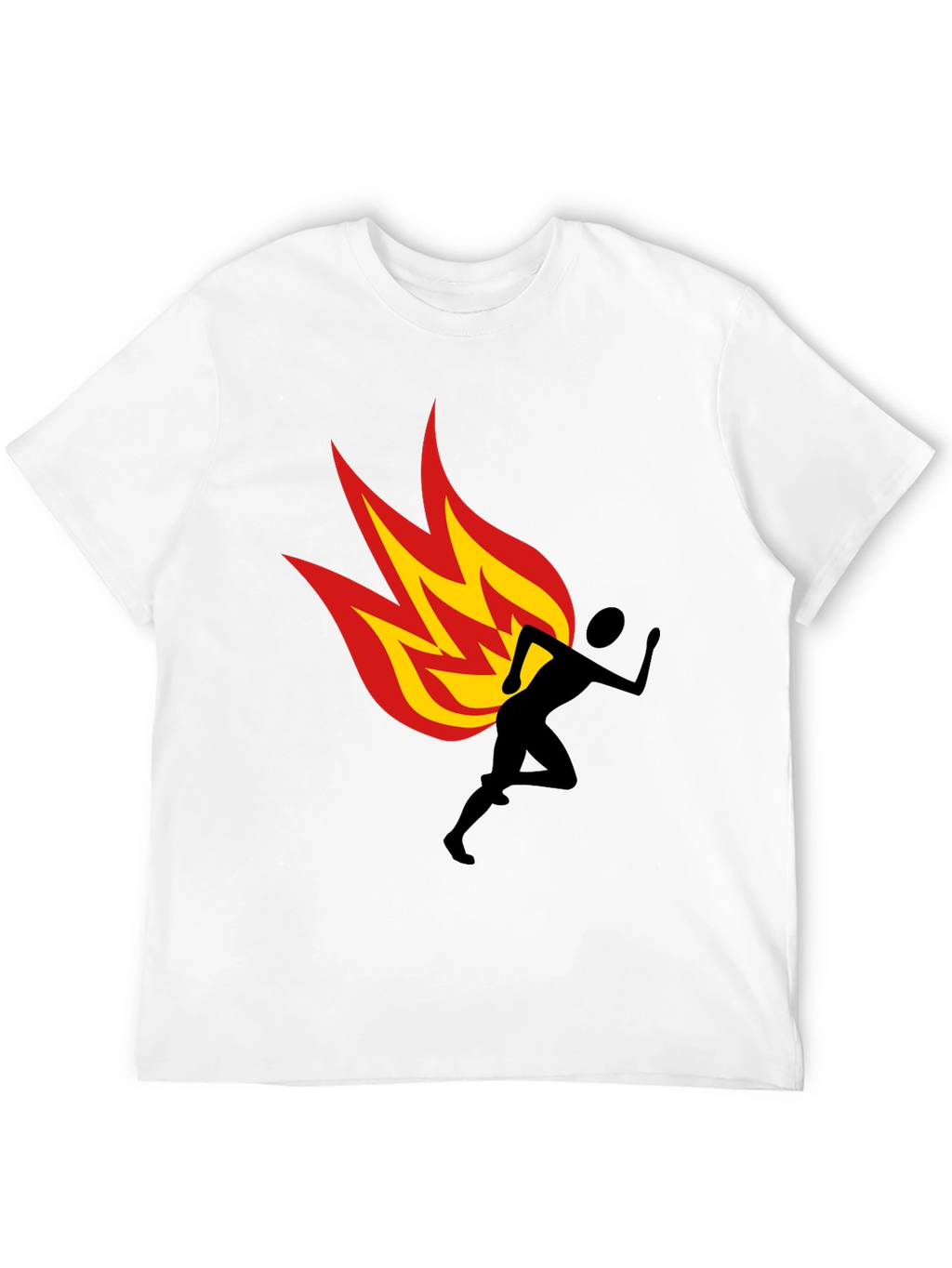 Flaming Runner Graphic Tee - Black Cotton Blend