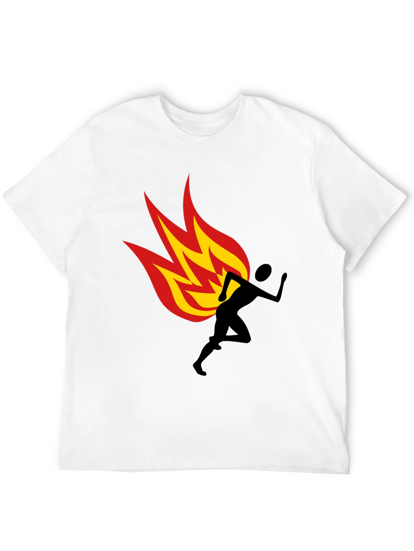Flaming Runner Graphic Tee - Black Cotton Blend