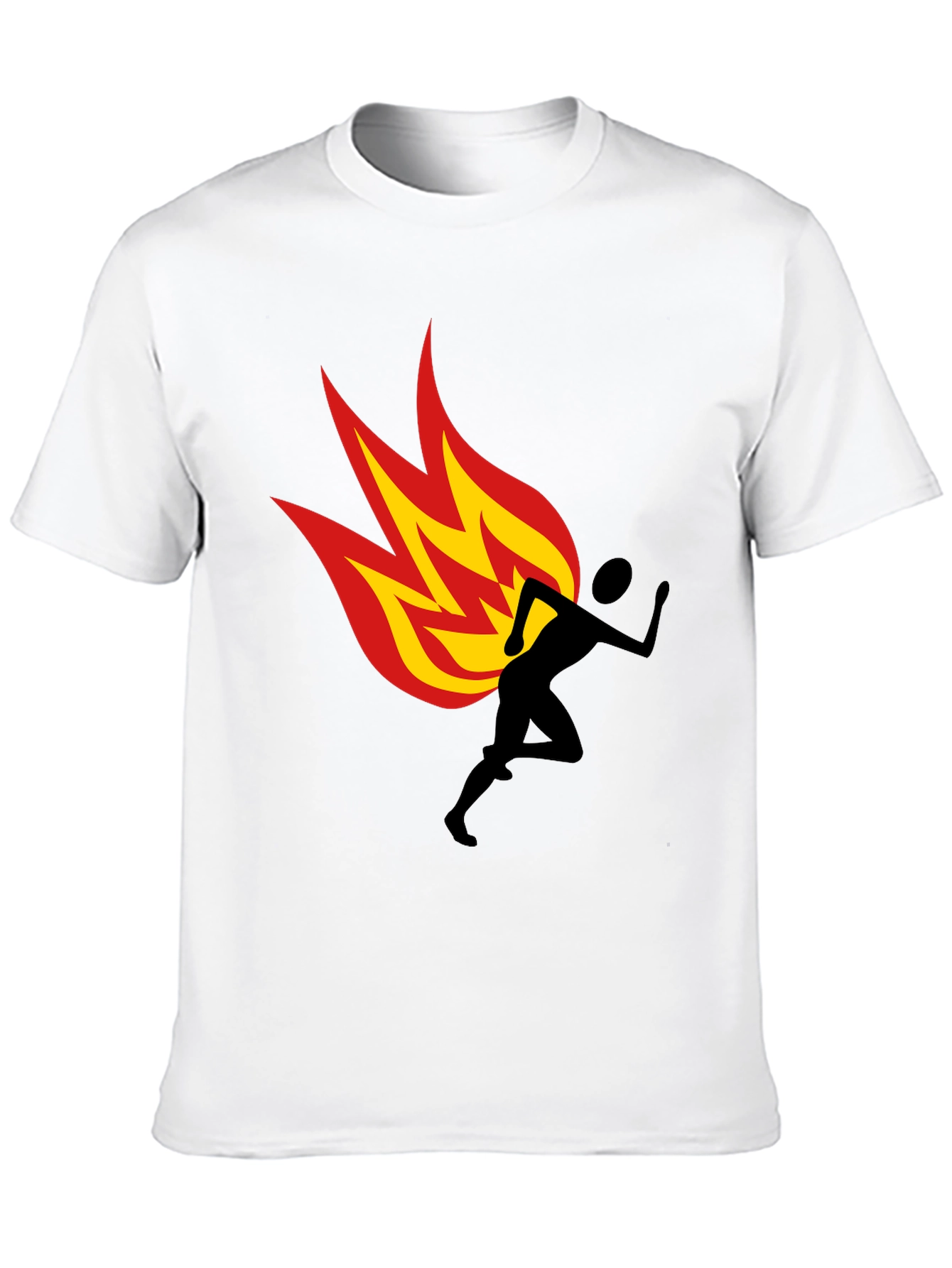 Flaming Runner Graphic Tee - Black Cotton Blend