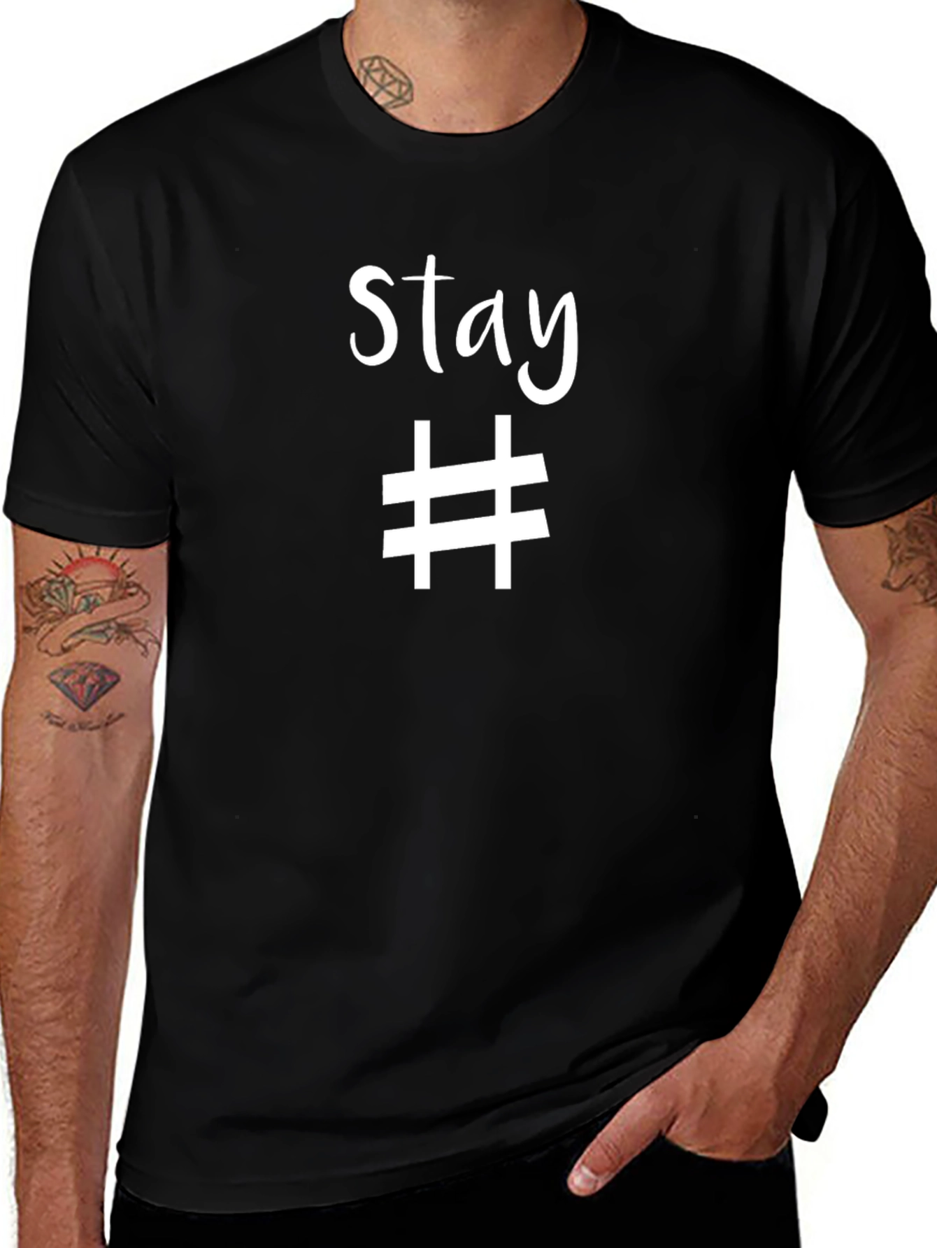 Stay Hashtag Graphic Tee - Trendy Casual T-Shirt