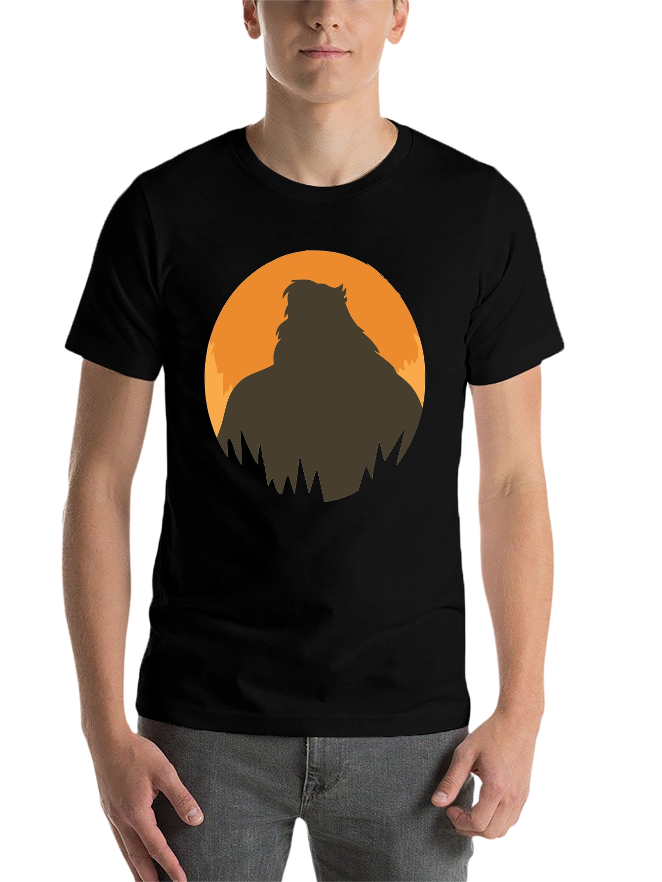 Bigfoot Silhouette Graphic Tee - Mens Black T-Shirt