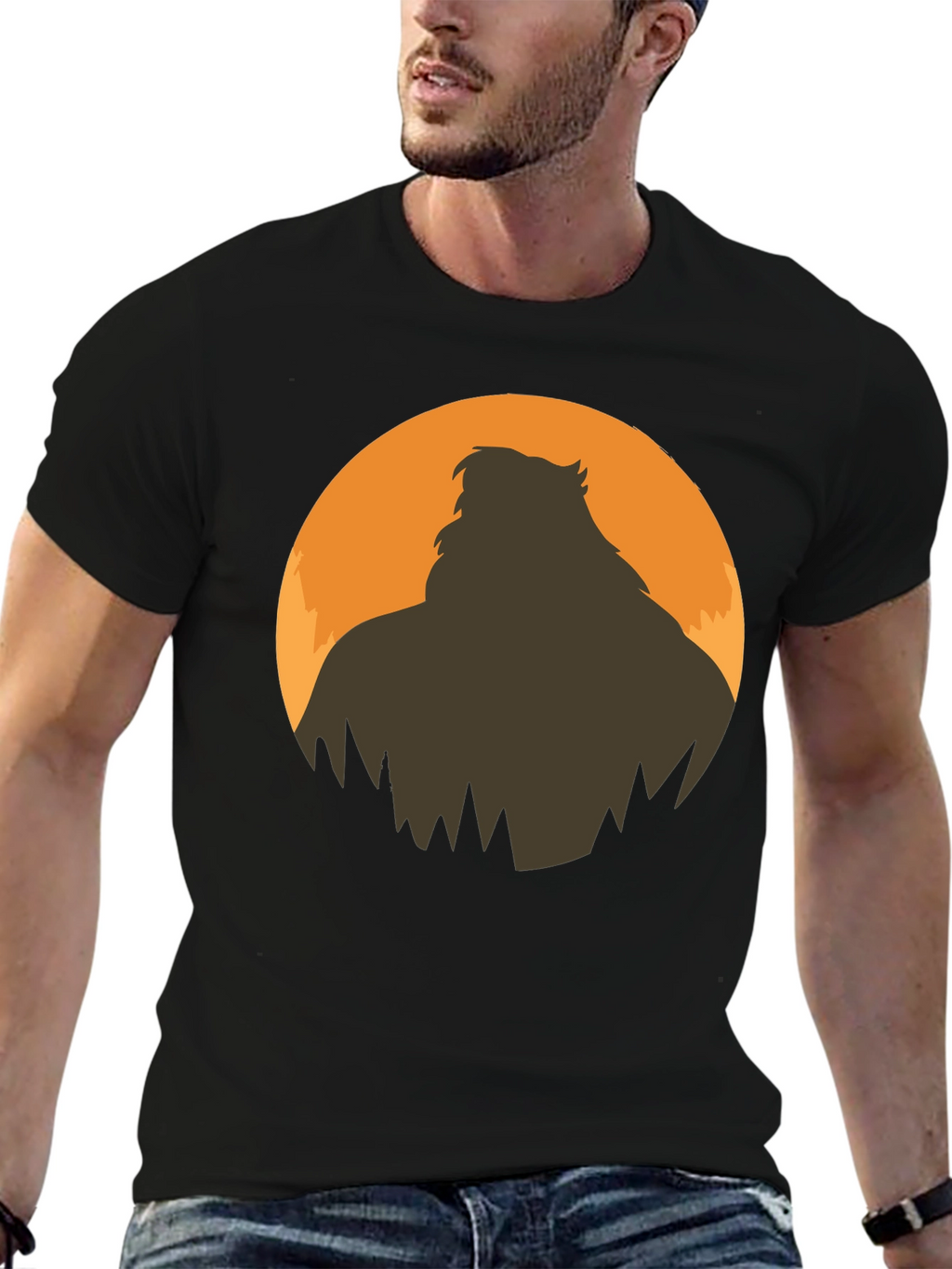 Bigfoot Silhouette Graphic Tee - Mens Black T-Shirt