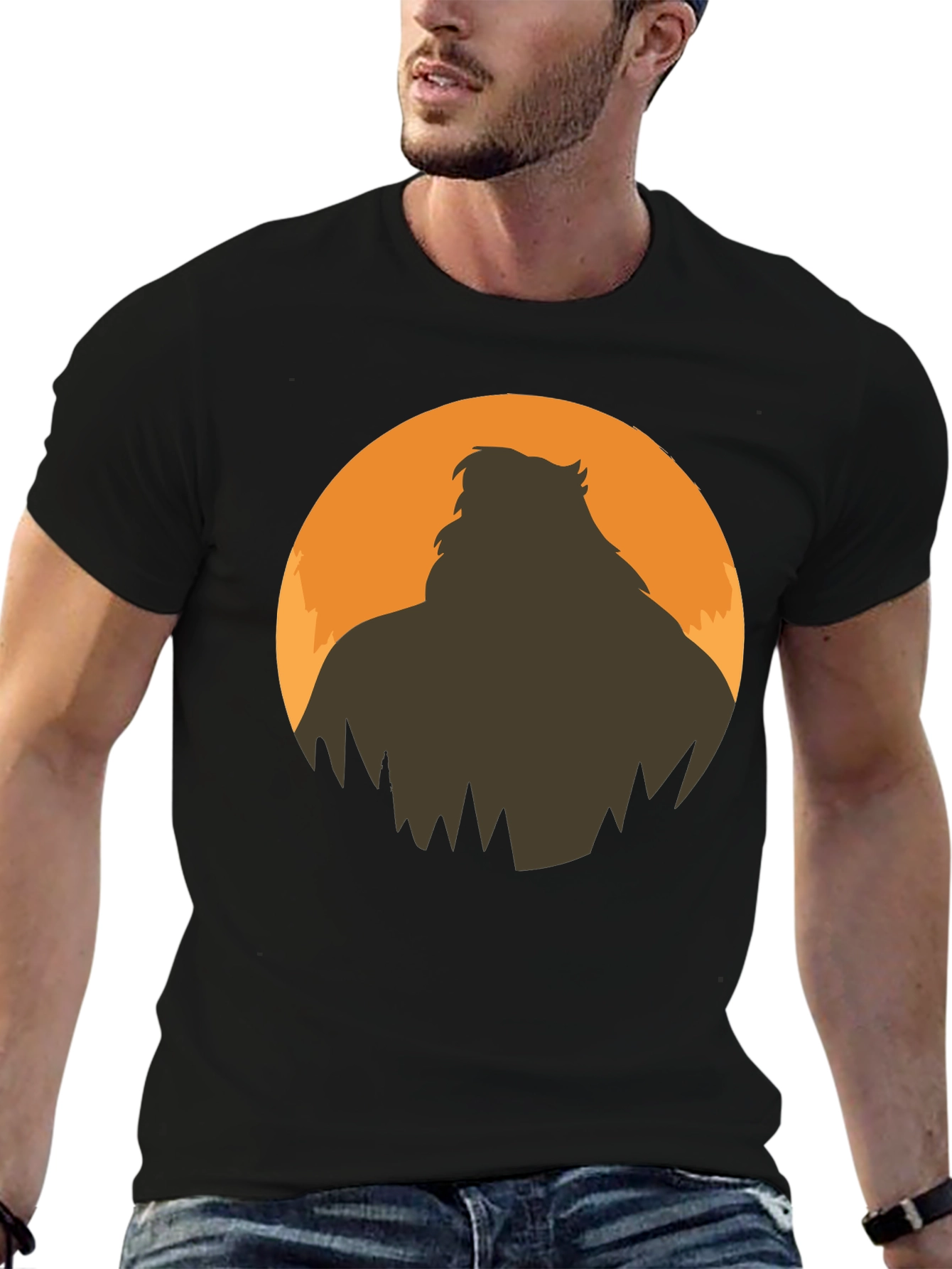 Bigfoot Silhouette Graphic Tee - Mens Black T-Shirt