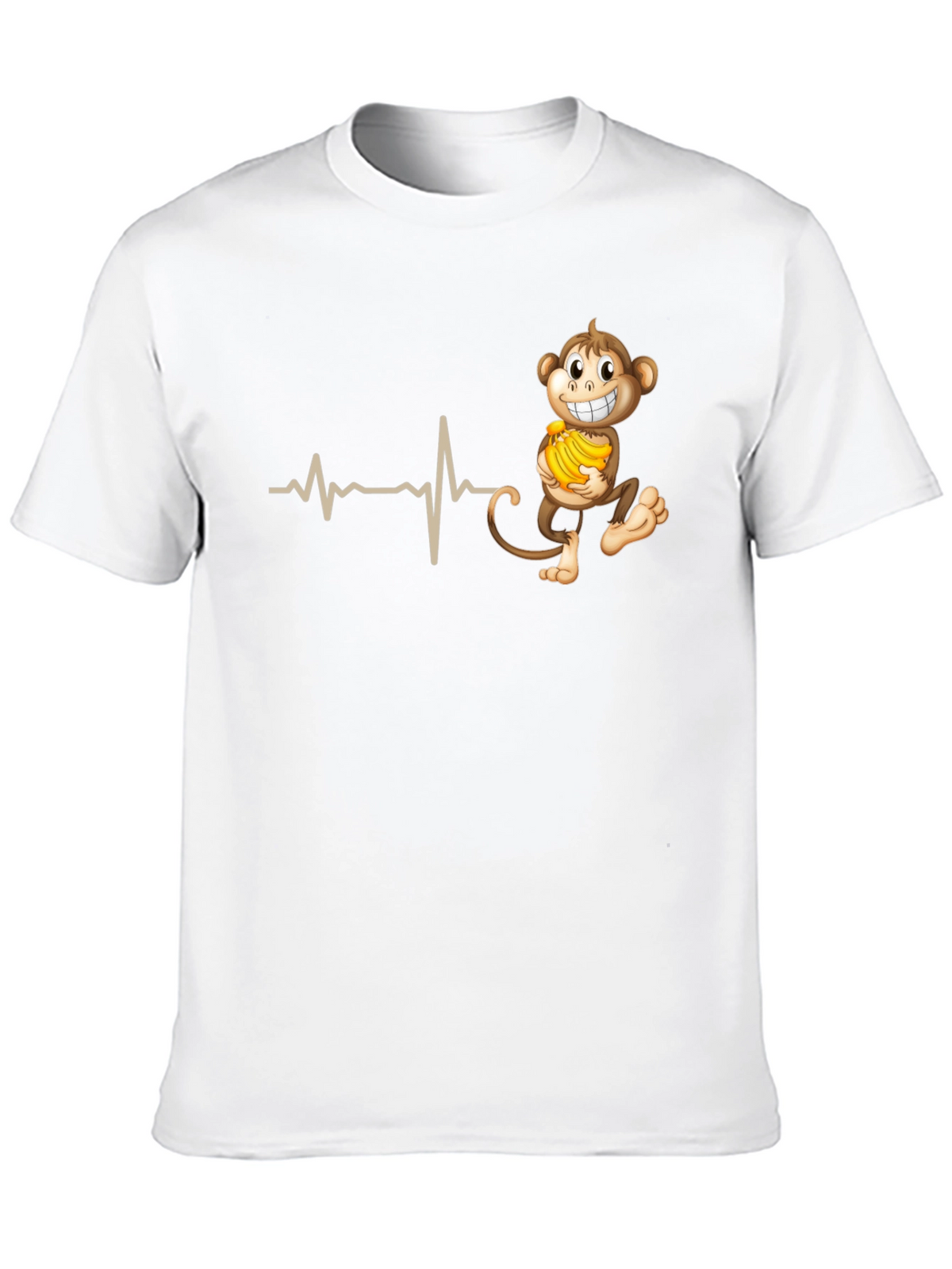 Funny Monkey Heartbeat T-Shirt - Novelty Tee