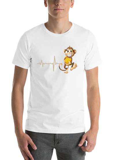 Funny Monkey Heartbeat T-Shirt - Novelty Tee