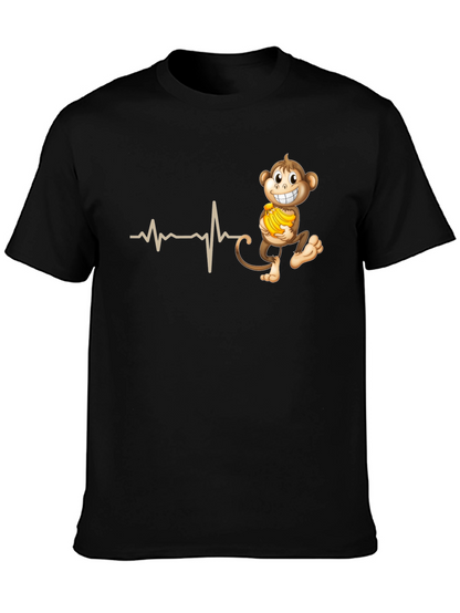 Funny Monkey Heartbeat T-Shirt - Novelty Tee