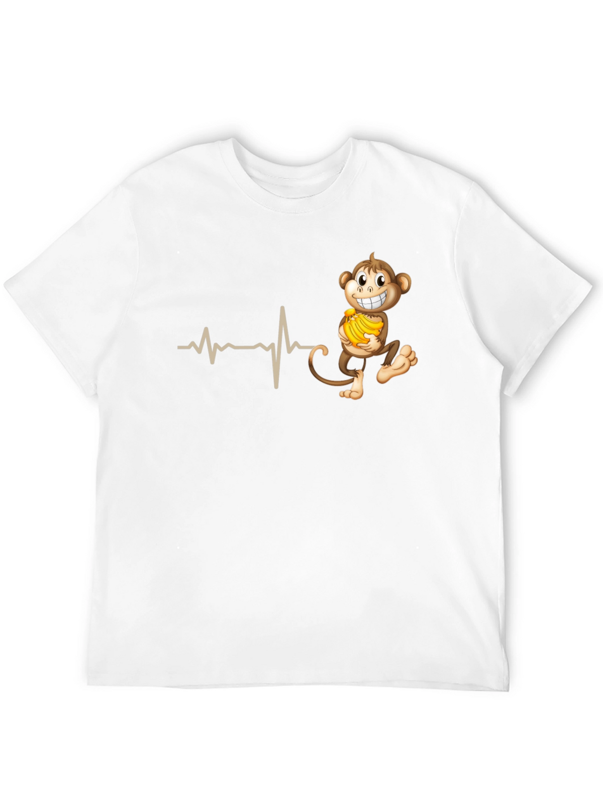 Funny Monkey Heartbeat T-Shirt - Novelty Tee