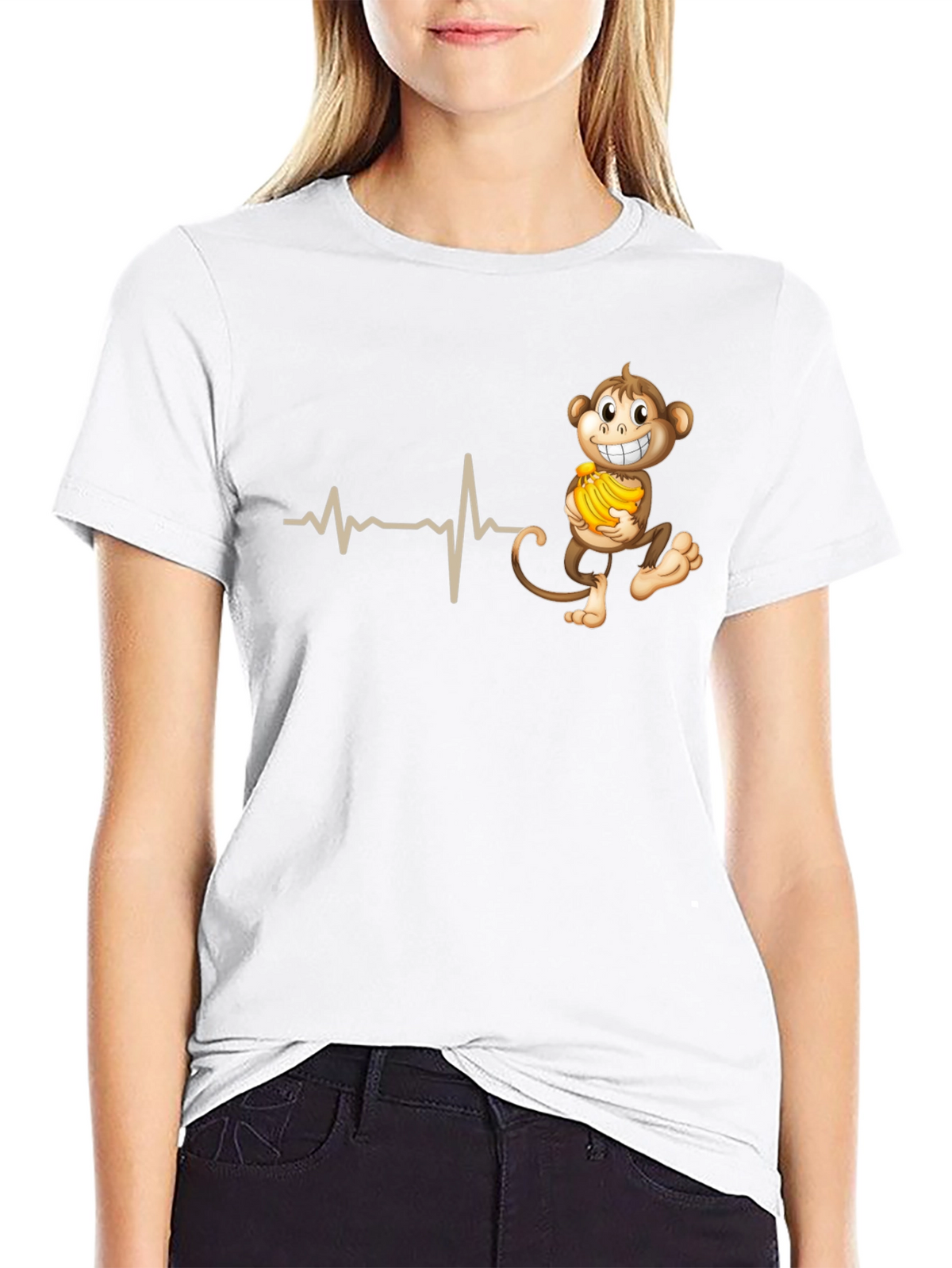 Funny Monkey Heartbeat T-Shirt - Novelty Tee