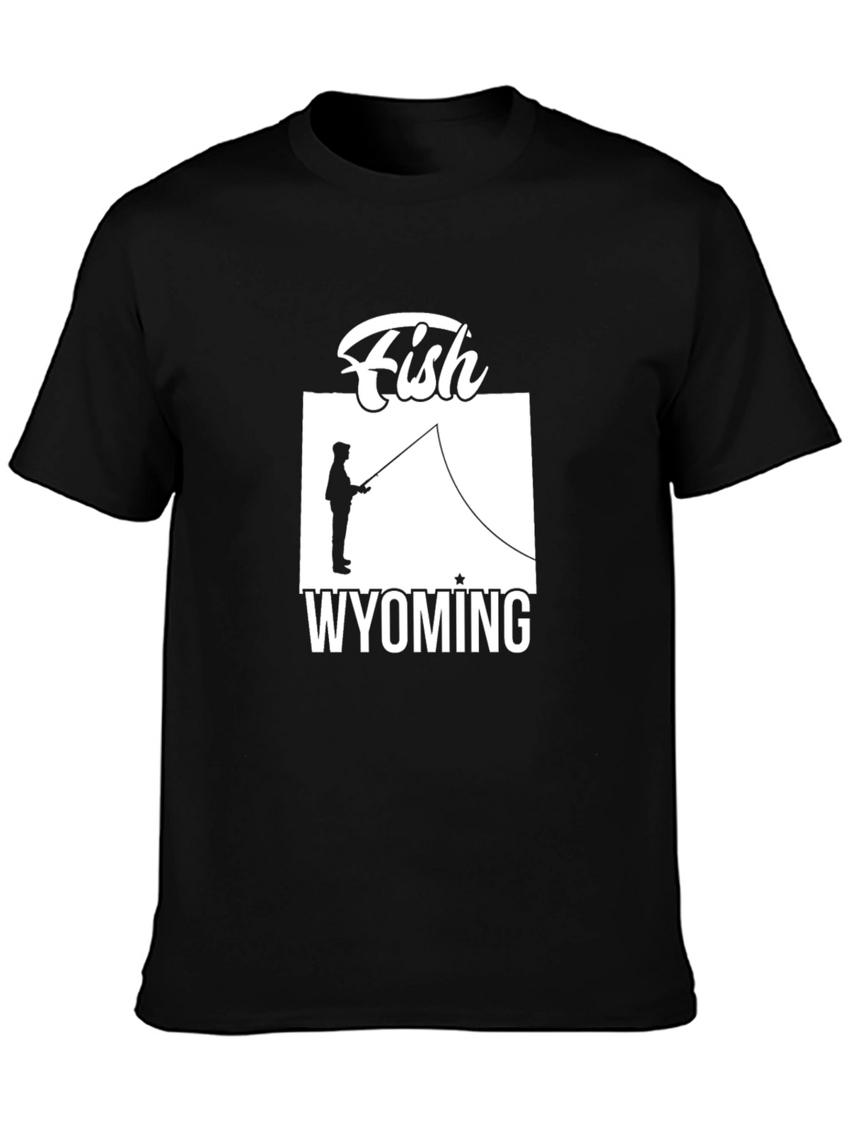 Fish Wyoming Graphic Tee - Unisex Black T-Shirt