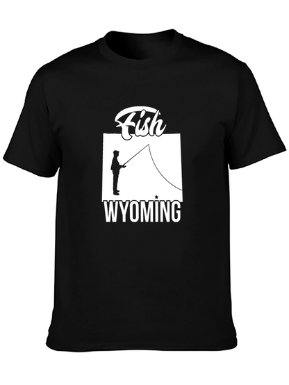 Fish Wyoming Graphic Tee - Unisex Black T-Shirt