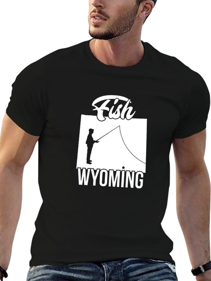 Fish Wyoming Graphic Tee - Unisex Black T-Shirt