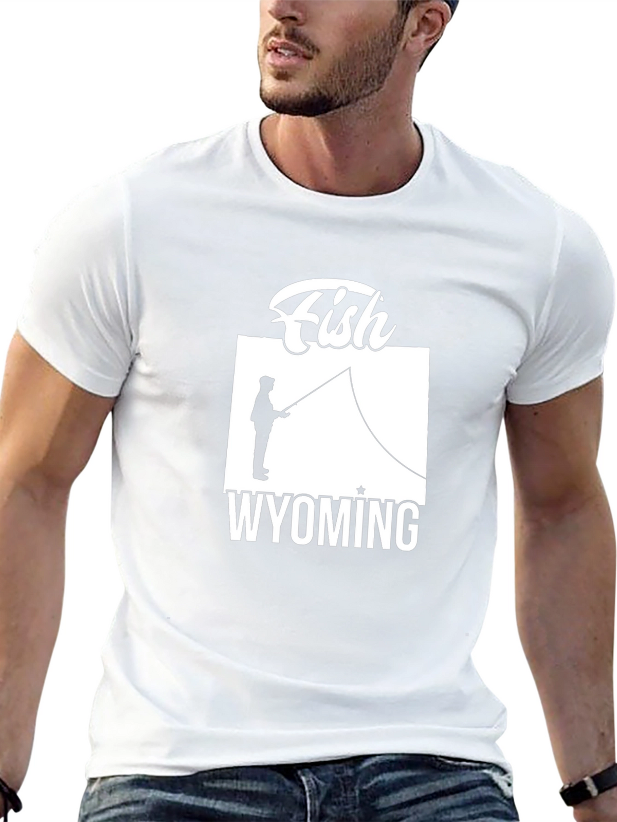 Fish Wyoming Graphic Tee - Unisex Black T-Shirt