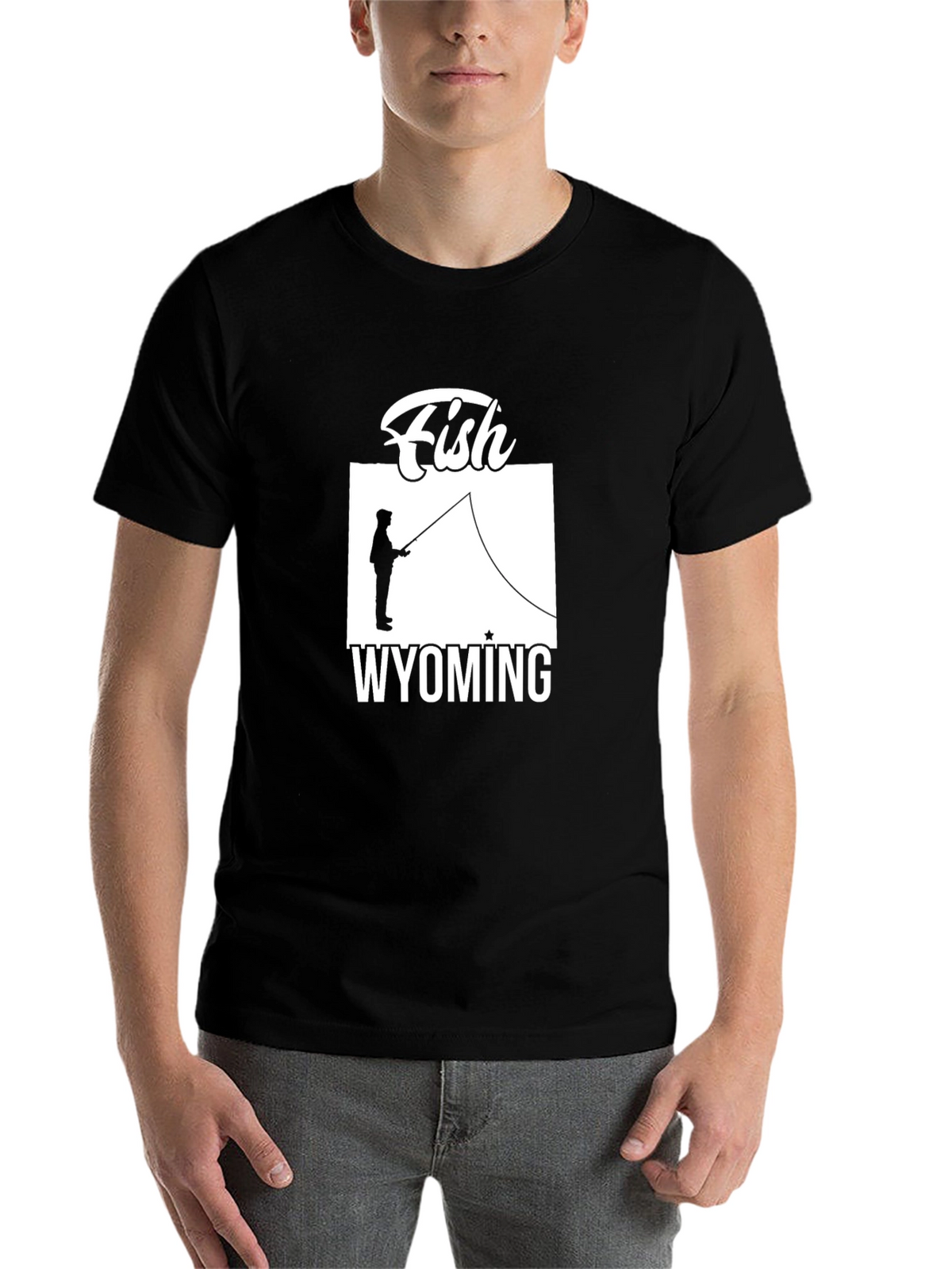 Fish Wyoming Graphic Tee - Unisex Black T-Shirt