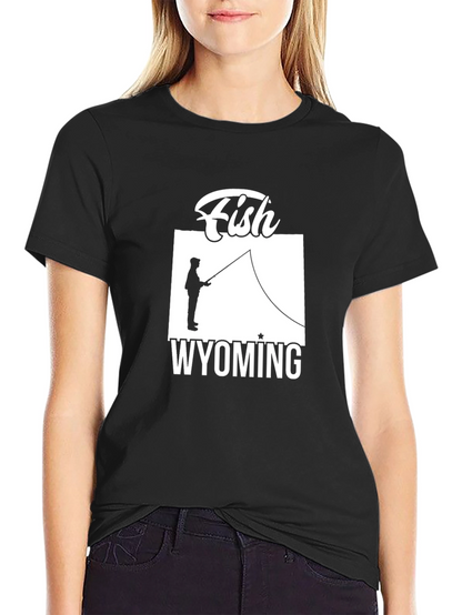 Fish Wyoming Graphic Tee - Unisex Black T-Shirt