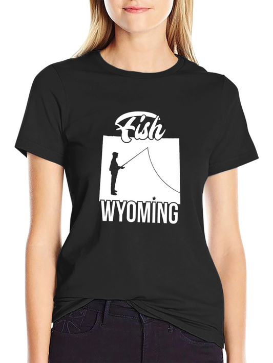 Fish Wyoming Graphic Tee - Unisex Black T-Shirt