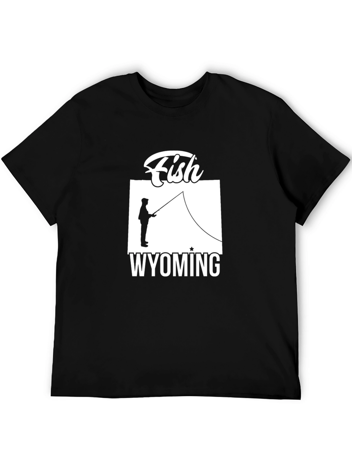 Fish Wyoming Graphic Tee - Unisex Black T-Shirt