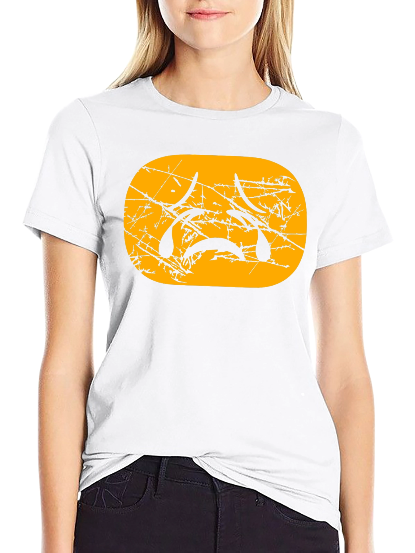 Sad Emoji Graphic Tee - Black Cotton Blend