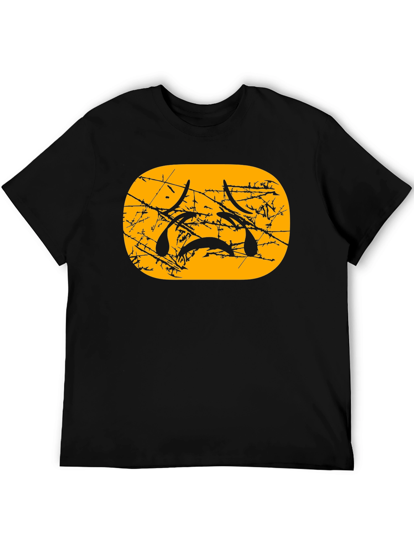 Sad Emoji Graphic Tee - Black Cotton Blend