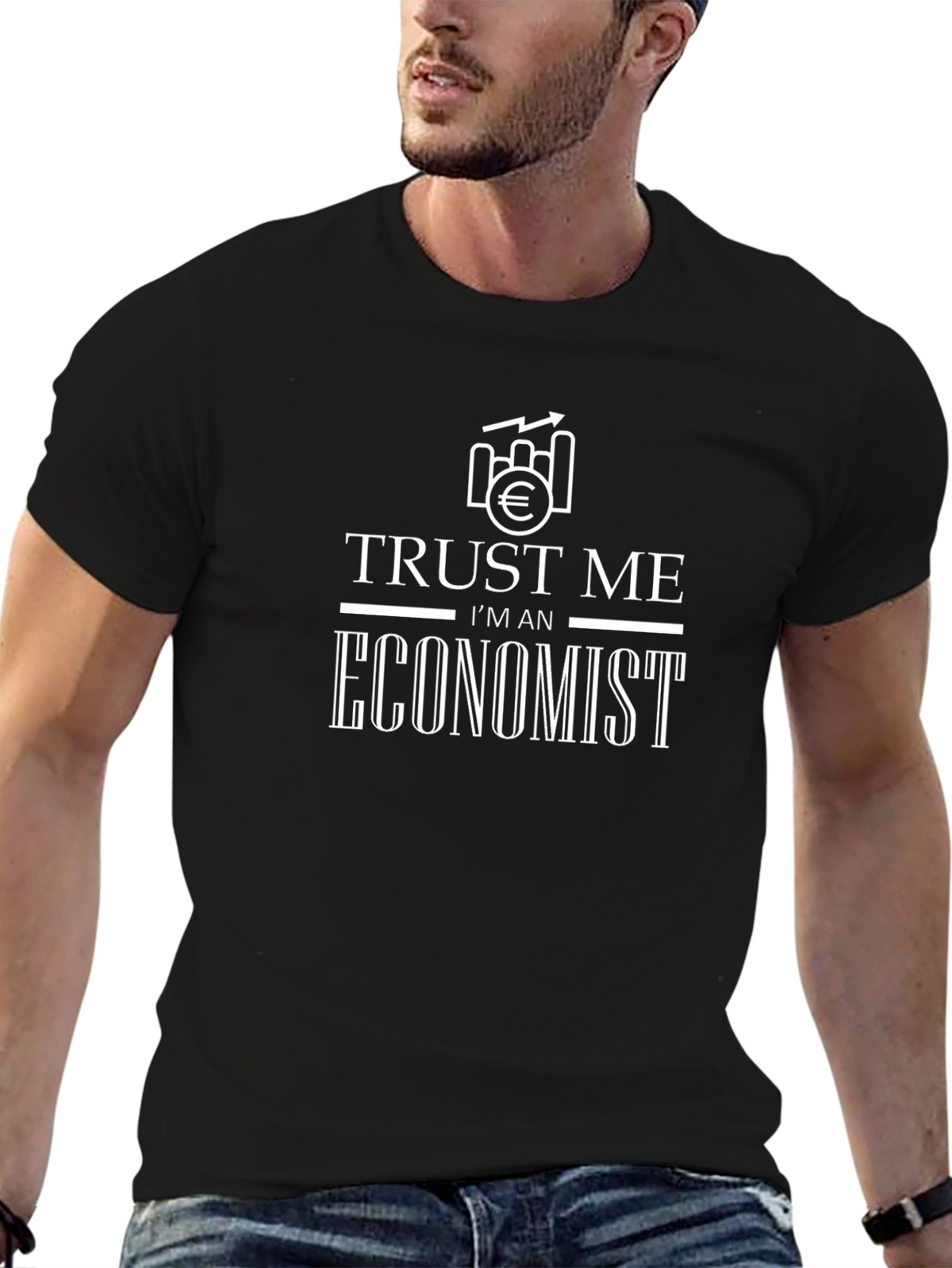 Trust Me Im an Economist Black Graphic Tee