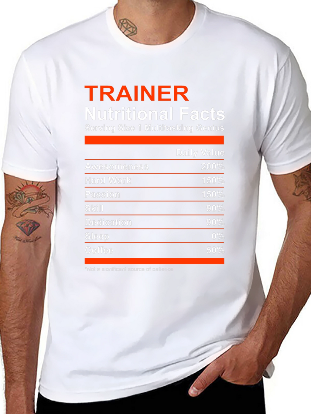 Trainer Nutritional Facts Black Graphic T-Shirt