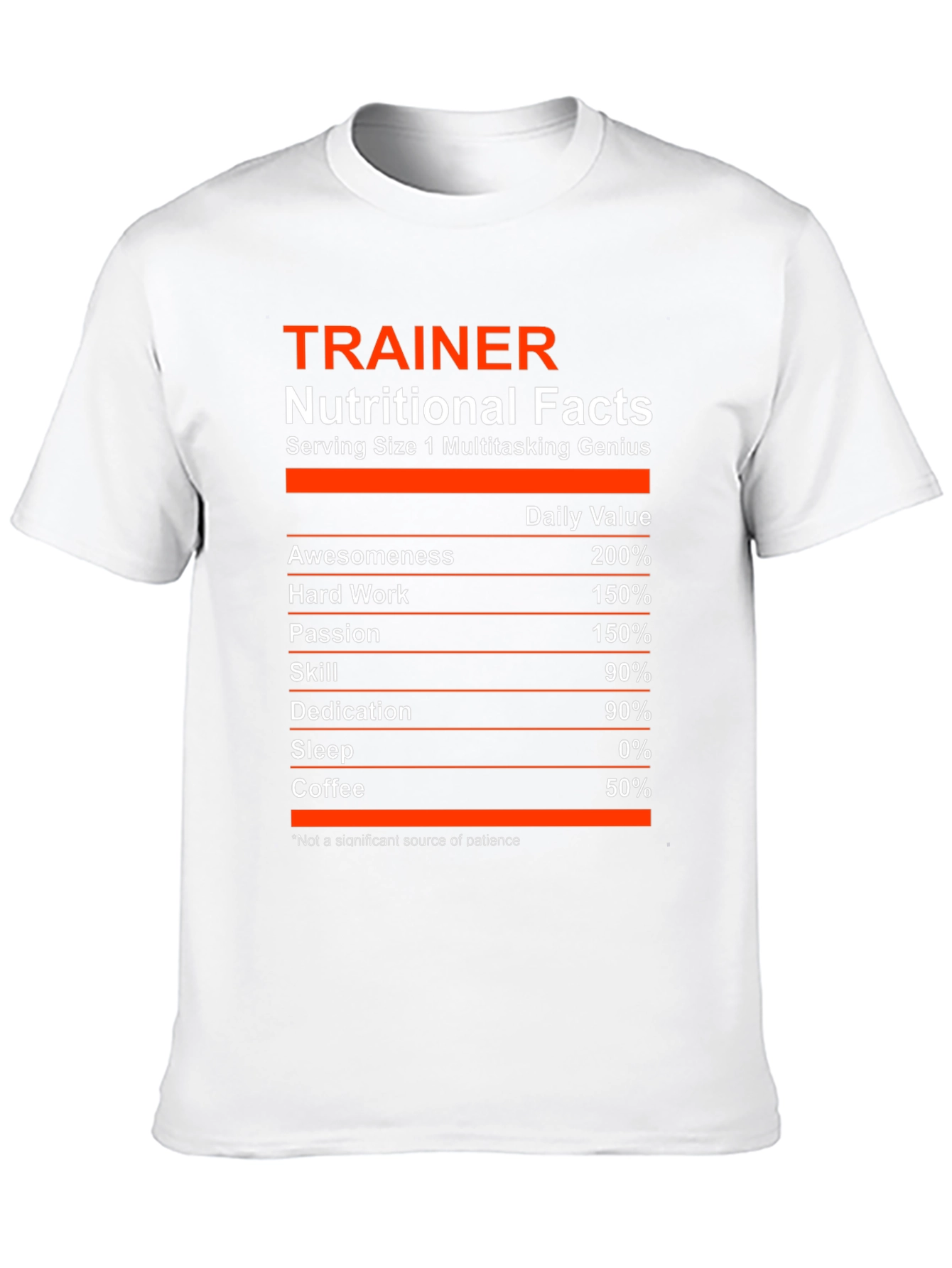 Trainer Nutritional Facts Black Graphic T-Shirt