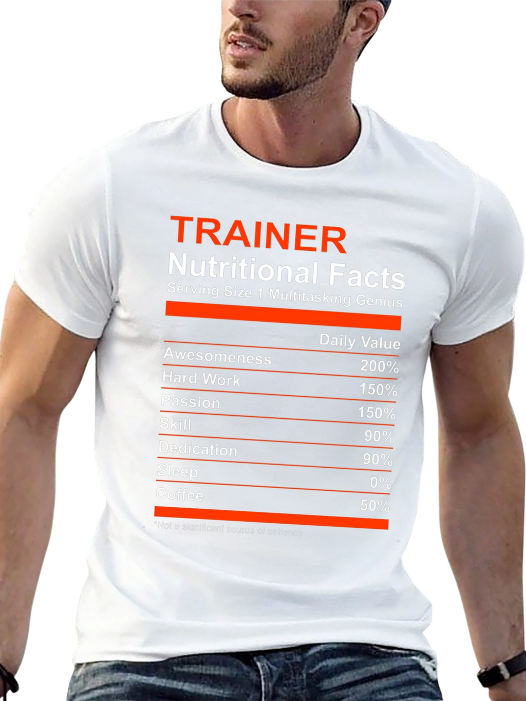 Trainer Nutritional Facts Black Graphic T-Shirt