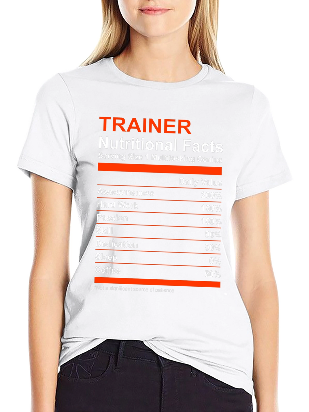 Trainer Nutritional Facts Black Graphic T-Shirt