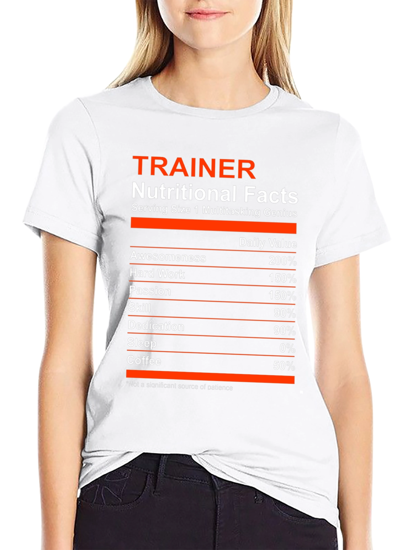 Trainer Nutritional Facts Black Graphic T-Shirt