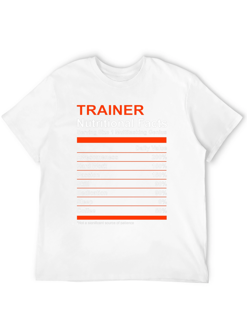 Trainer Nutritional Facts Black Graphic T-Shirt